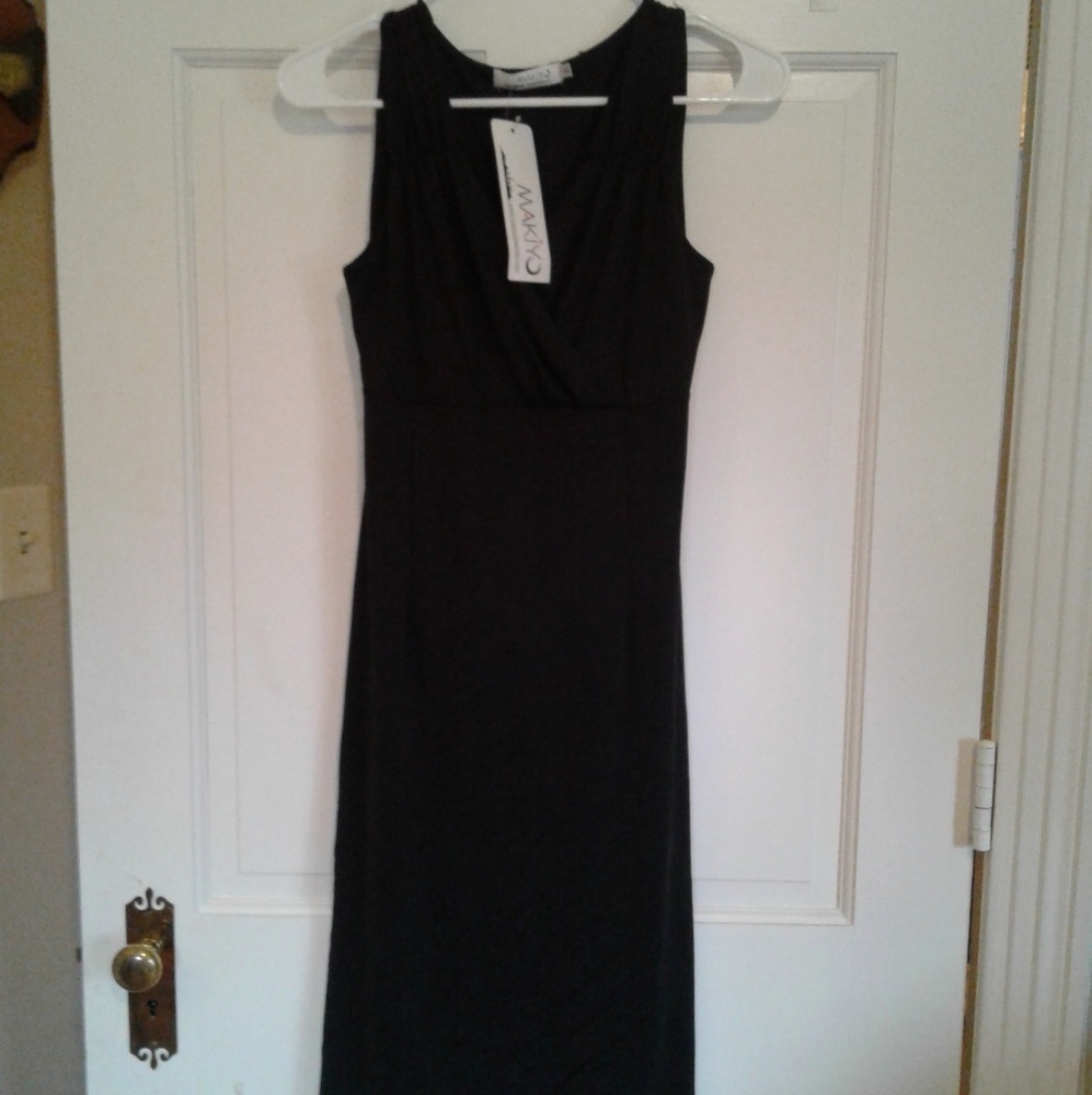 MAKIYO fashion black evening dress